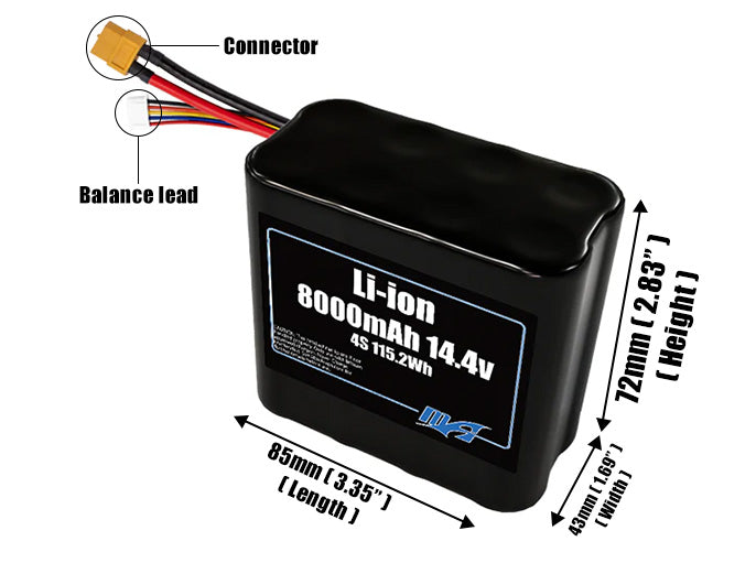 Li-ion 8000mAh 4S2P 14.4v