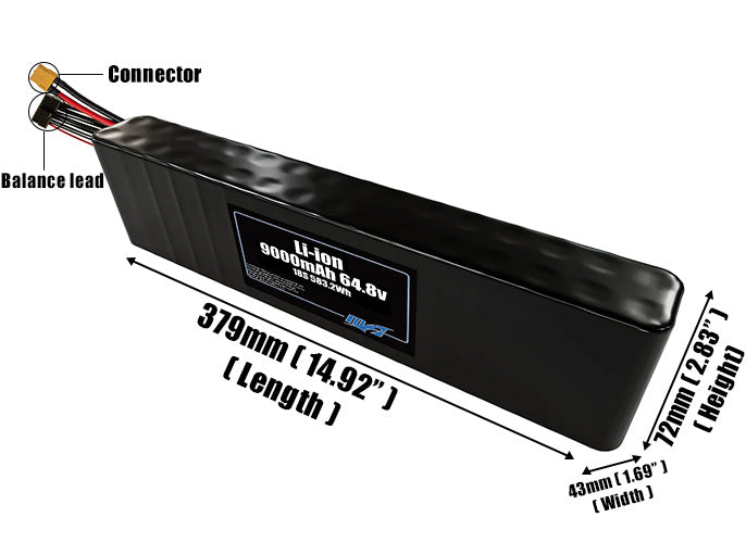 Li-ion 9000mAh 18S2P 64.8v