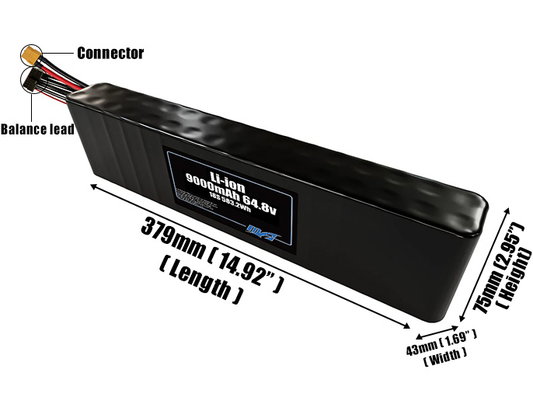 Li-ion 9000mAh 18S2P 64.8v Battery Pack