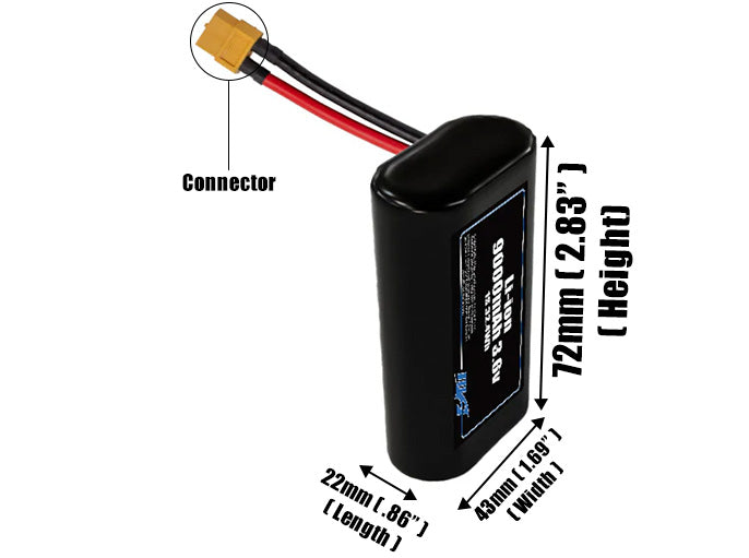 Li-ion 9000mAh 1S2P 3.6v