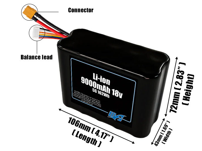 Li-ion 9000mAh 5S2P 18v