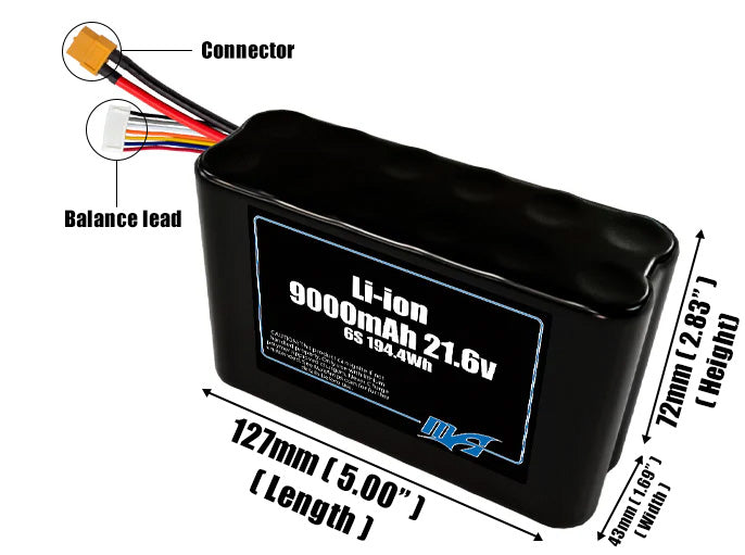 Li-ion 9000mAh 6S2P 21.6v