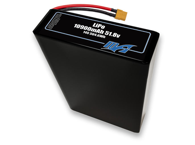 A MaxAmps LiPo 10900mAh 14S 2P 51.8 volt battery pack