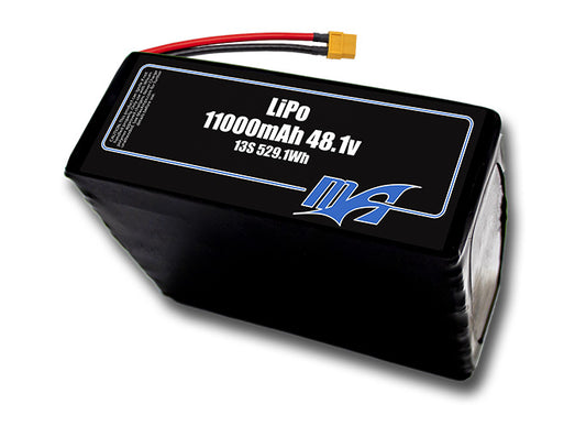 A MaxAmps LiPo 11000mAh 13S 48.1 volt battery pack
