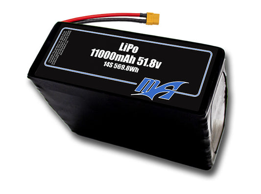 A MaxAmps LiPo 11000mAh 14S 51.8 volt battery pack