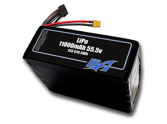 A MaxAmps LiPo 11000mAh 15S 55.5 volt battery pack
