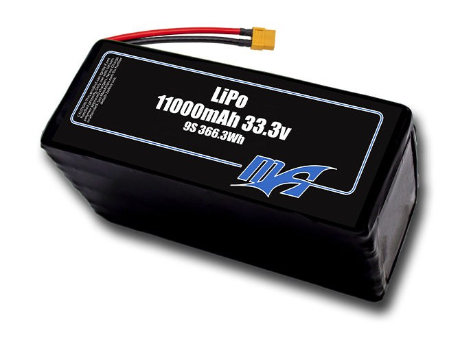 A MaxAmps LiPo 11000mAh 9S 33.3 volt battery pack