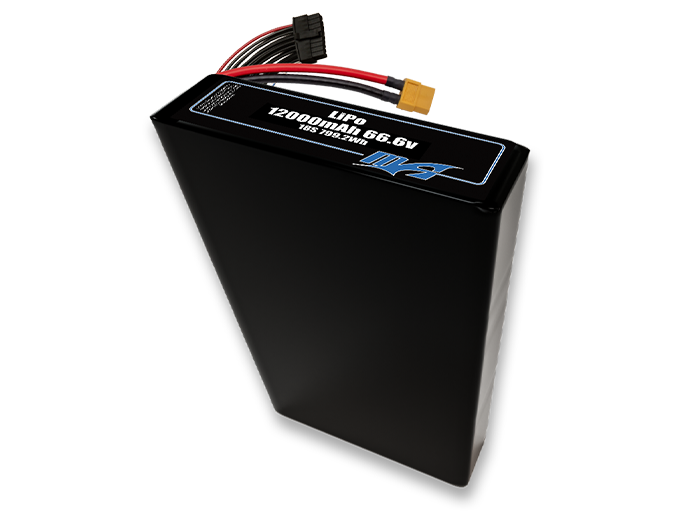 LiPo 12000 18S2P 66.6v Battery Pack