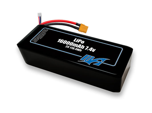 A MaxAmps LiPo 16000mAh 2S 2P 7.4 volt battery pack