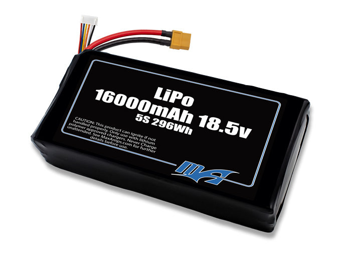 A MaxAmps LiPo 16000mAh 5S 18.5 volt lite battery pack