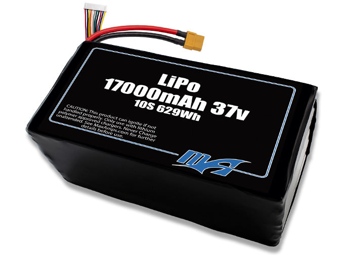 A MaxAmps LiPo 17000mAh 10S 37 volt battery pack