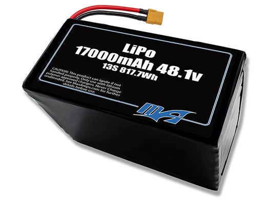A MaxAmps LiPo 17000mAh 13S 48.1 volt battery pack