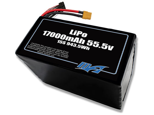 A MaxAmps LiPo 17000mAh 15S 55.5 volt battery pack