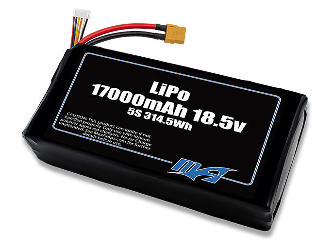A MaxAmps LiPo 17000mAh 5S 18.5 volt battery pack