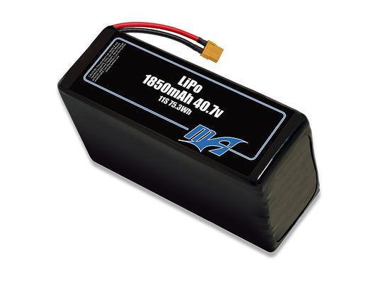 A MaxAmps LiPo 1850mAh 11S 40.7 volt battery pack