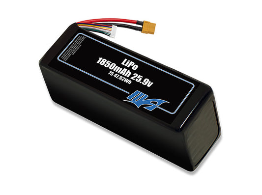 A MaxAmps LiPo 1850mAh 7S 25.9 volt battery pack