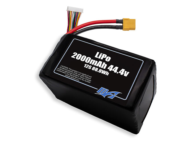 A MaxAmps LiPo 2000mAh 12S 44.4 volt battery pack