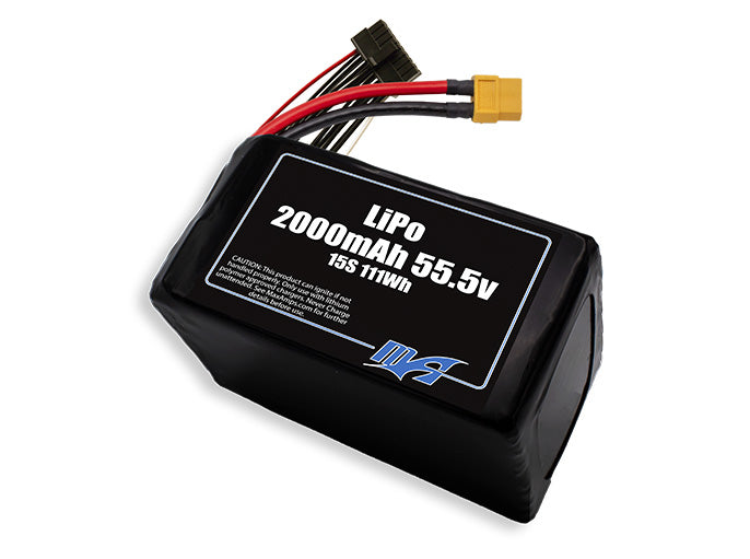 LiPo 2000 15S 55.5v Battery Pack