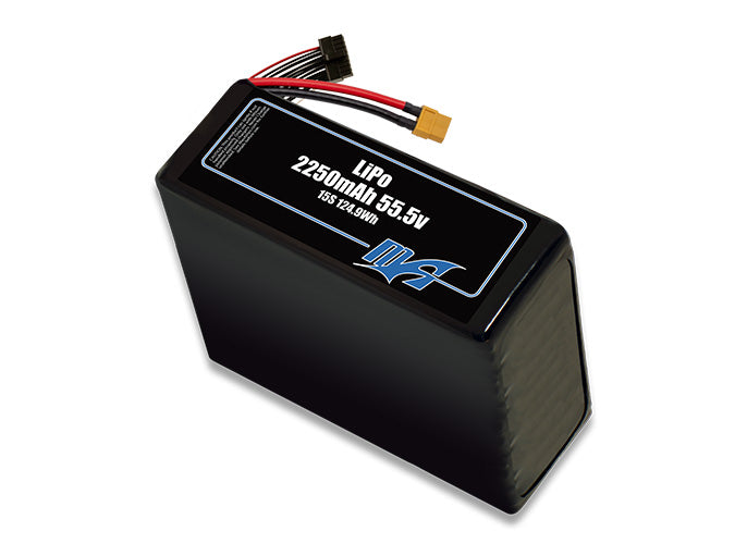 A MaxAmps LiPo 2250mAh 15S 55.5 volt battery pack