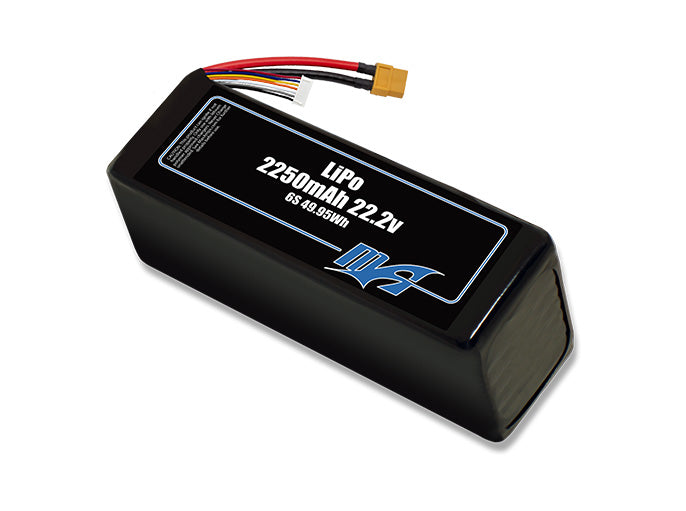 A MaxAmps LiPo 2250mAh 6S 22.2 volt battery pack