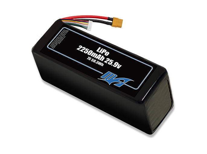 A MaxAmps LiPo 2250mAh 7S 25.9 volt battery pack