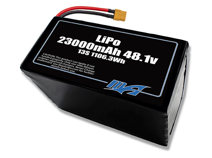 A MaxAmps LiPo 23000mAh 13S 48.1 volt battery pack