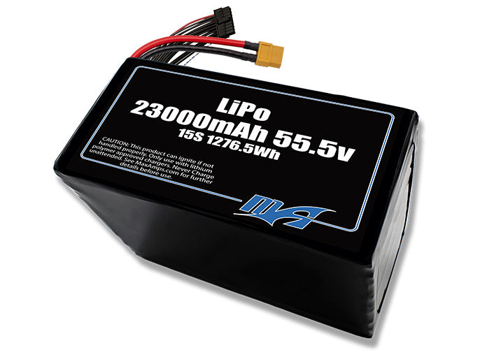 A MaxAmps LiPo 23000mAh 15S 55.5 volt battery pack