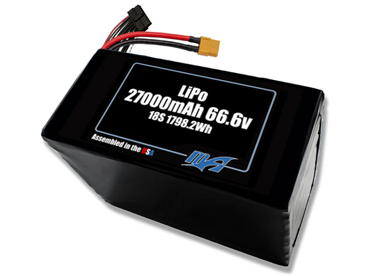 LiPo 27000 18S 66.6v NMC Battery Pack