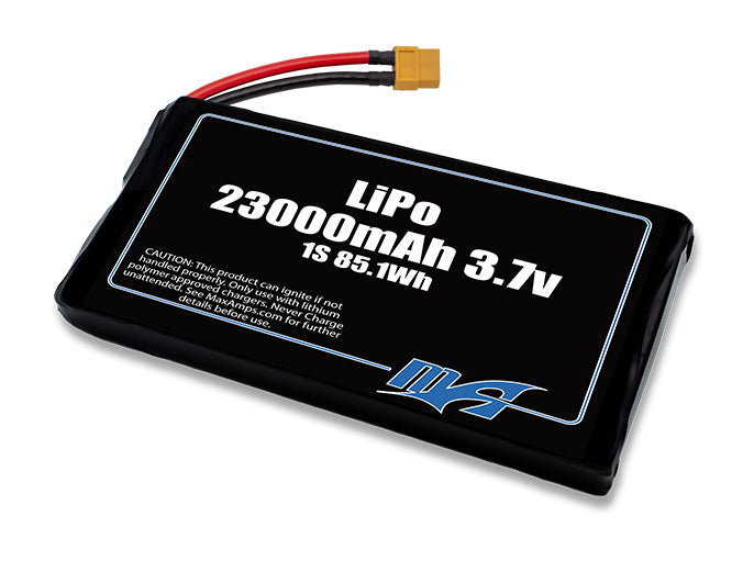 A MaxAmps LiPo 23000mAh 1S 3.7 volt battery pack