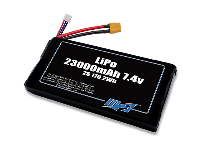 A MaxAmps LiPo 23000mAh 2S 7.4 volt battery pack