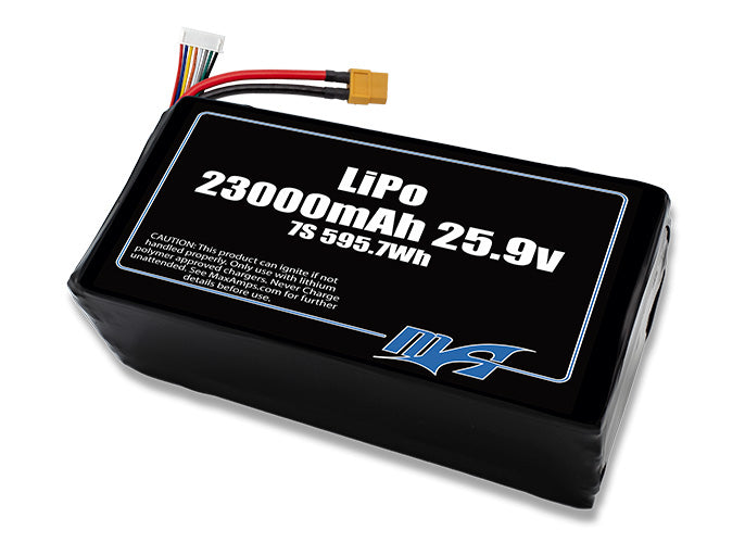 A MaxAmps LiPo 23000mAh 7S 25.9 volt battery pack