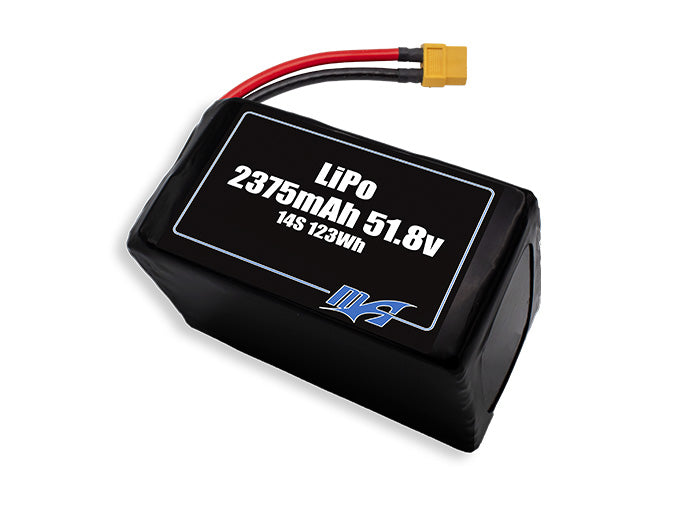 A MaxAmps LiPo 2375mAh 14S 51.8 volt battery pack
