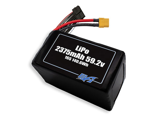 A MaxAmps LiPo 2375mAh 16S 59.2 volt battery pack