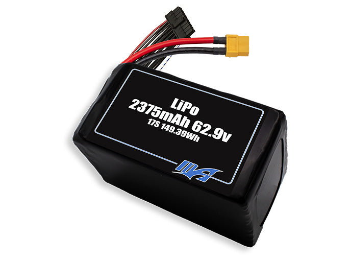 A MaxAmps LiPo 2375mAh 17S 62.9 volt battery pack