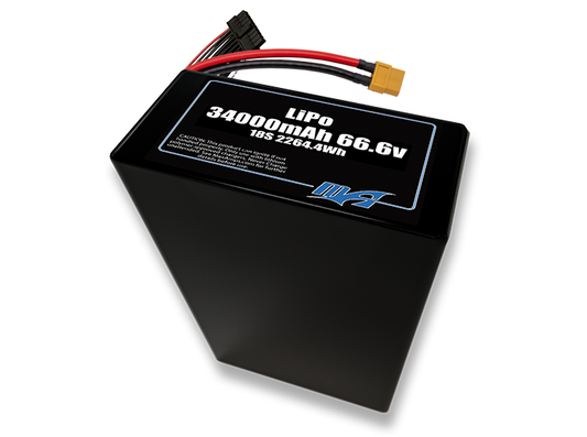LiPo 34000 18S2P 66.6v Battery Pack