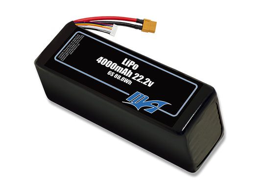 A MaxAmps LiPo 4000mAh 6S 22.2 volt battery pack