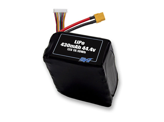A MaxAmps LiPo 430mAh 12S 44.4 volt battery pack