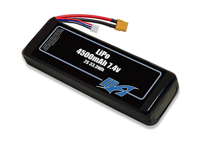 A MaxAmps LiPo 4500mAh 2S 7.4 volt battery pack