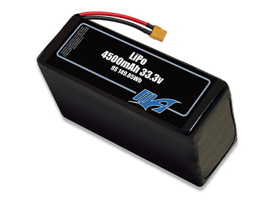 A MaxAmps LiPo 4500mAh 9S 33.3 volt battery pack
