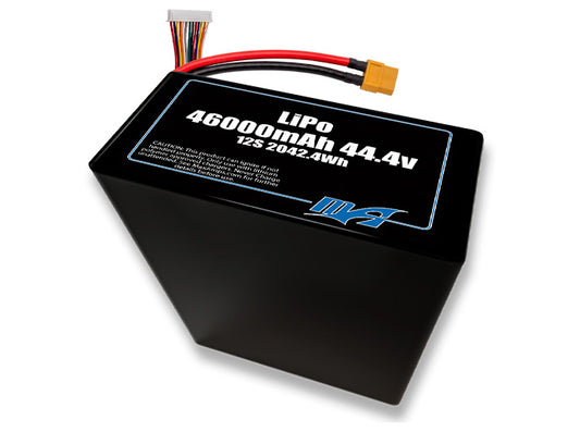A MaxAmps LiPo 46000mAh 12S 2P 44.4 volt battery pack