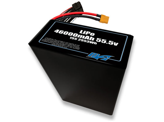 A MaxAmps LiPo 46000mAh 15S 2P 55.5 volt battery pack