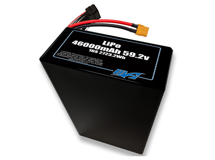 A MaxAmps LiPo 46000mAh 16S 2P 59.2 volt battery pack