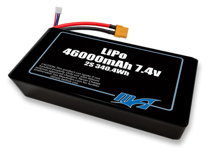 A MaxAmps LiPo 46000mAh 2S 2P 7.4 volt battery pack