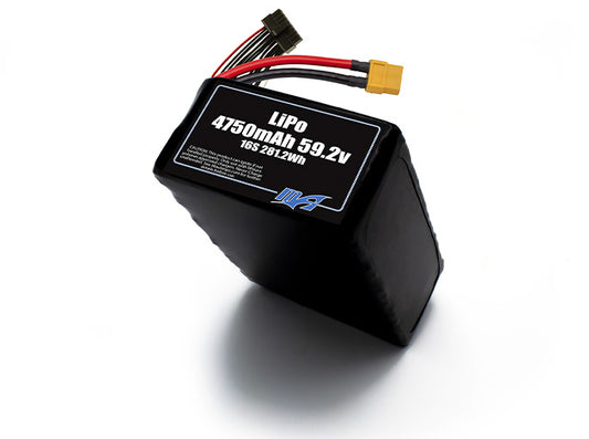 A MaxAmps LiPo 4750mAh 16S 2P 59.2 volt battery pack
