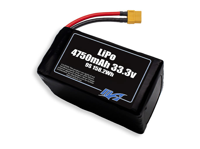 A MaxAmps LiPo 4750mAh 9S 2P 33.3 volt battery pack