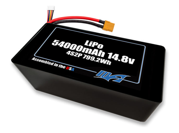 LiPo 54000mAh 4S2P 14.8v NMC Battery Pack