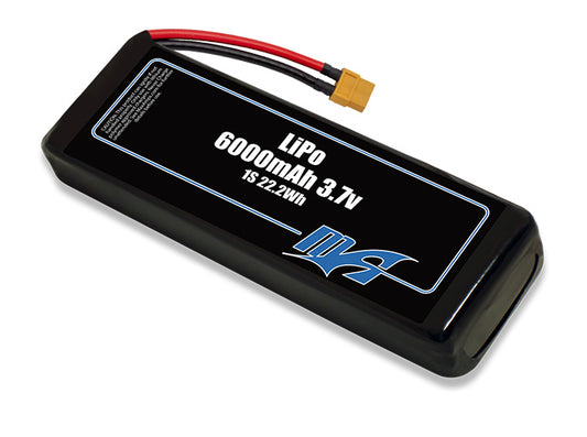 A MaxAmps LiPo 6000mAh 1S 3.7 volt battery pack