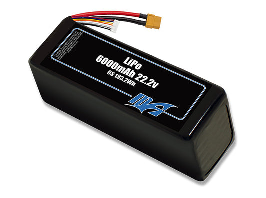 A MaxAmps LiPo 6000mAh 6S 22.2 volt battery pack