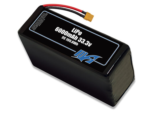 A MaxAmps LiPo 6000mAh 9S 33.3 volt battery pack