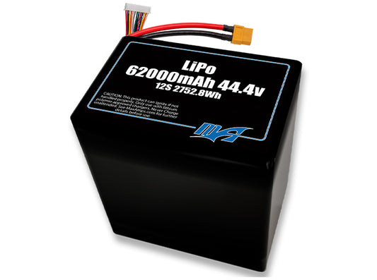 A MaxAmps LiPo 62000mAh 12S 2P 44.4 volt battery pack